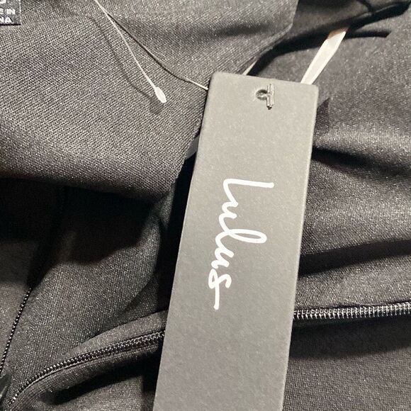 NWT Lulus Date Night Done Right Black Tie-Strap‎ Bodycon Midi Dress Black XS - Picture 15 of 16